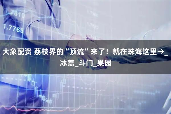 大象配资 荔枝界的“顶流”来了！就在珠海这里→_冰荔_斗门_果园